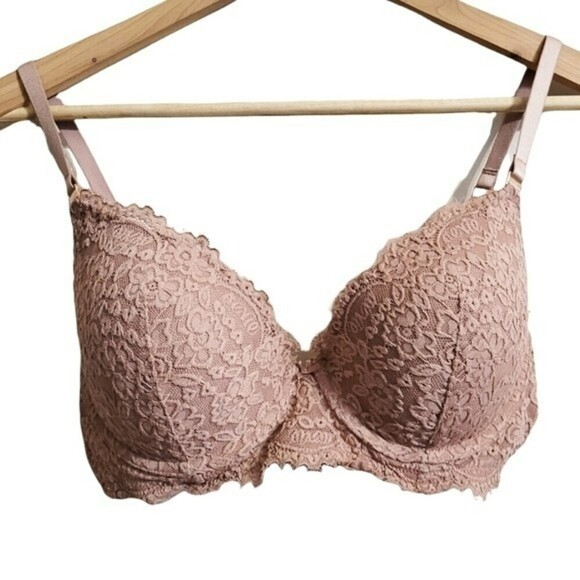 aerie Other - Aerie Women's Real Power Plunge Lace Bra Padded Mauve Pink Size 32DD